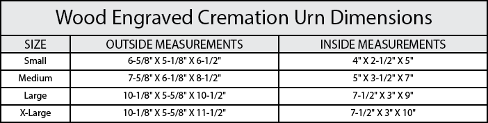 Cremation Urn Dimensions